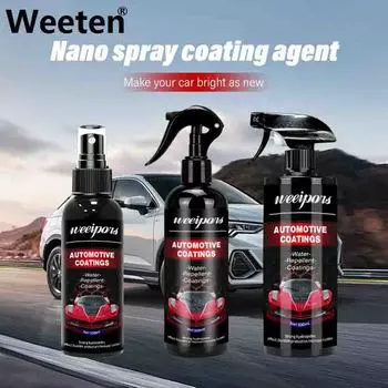 500 мл/100/300 мл Керамическое покрытие для автомобиля Нанокерамическое покрытие Спрей Автомобильное покрытие Нанополироль для ухода за автомобилем 100ML чёрный