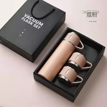 500 мл 304 нержавеющая сталь с вакуумной изоляцией, подарочный набор, офисная деловая кофейная кружка, термос, портативная колба, графин 500ml розовый