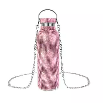 500 мл/750 мл роскошный термос Diamond с цепочкой, термос, термокружка из нержавеющей стали, чайник для воды, подарочная бутылка для девочек и женщин 500ml