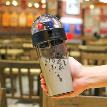 500 мл Баскетбольная чашка для воды Экологичная большая емкость Портативная забавная спортивная стрельба Питьевая бутылка для путешествий синий