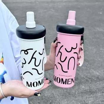 500 мл большая емкость чашка для кофе с трубочкой из нержавеющей стали кружка Ice Bomber портативная спортивная кружка для отдыха на открытом воздухе милые подарки для семьи 500ML белый