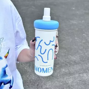 500 мл большая емкость чашка для кофе с трубочкой из нержавеющей стали кружка Ice Bomber портативная спортивная кружка для отдыха на открытом воздухе милые подарки для семьи 500ML белый