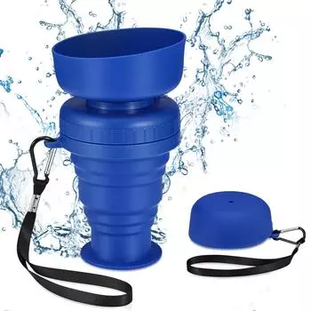 500 мл бутылка для воды для собак, складная кормушка для домашних животных, портативная миска-бутылка для домашних животных, поилка для путешествий на открытом воздухе, поилка для щенков, без BPA 500ML синий