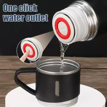 500 мл бутылка из нержавеющей стали с вакуумной изоляцией для подарка на день рождения, офисная кружка для кофе в деловом стиле, портативная термос-бутылка, чашка чёрный