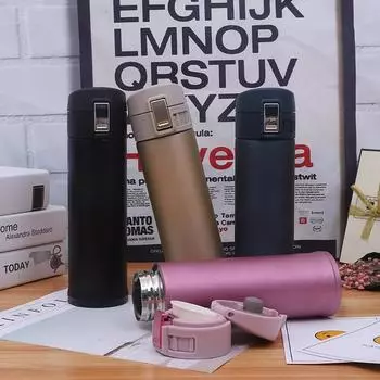 500 мл чашка для чая, кофе, воды, дорожная кружка, термос из нержавеющей стали, чашка-термос с защитной крышкой 500ml золотой