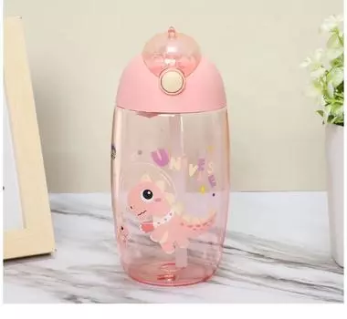 500 мл детская бутылка для воды для школы портативный мультяшный динозавр поильник креативный стаканчик для кормления с трубочками и крышками посуда для питья 500ML