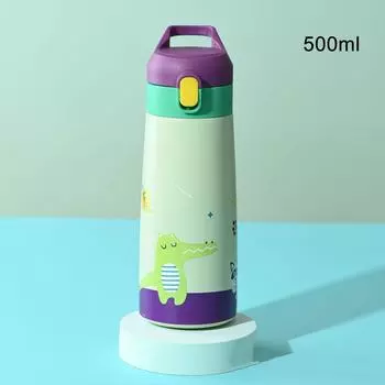 500 мл Детский термос из нержавеющей стали с соломинкой Термос Кружка Герметичная термос Детская термобутылка для воды для школы 500ml