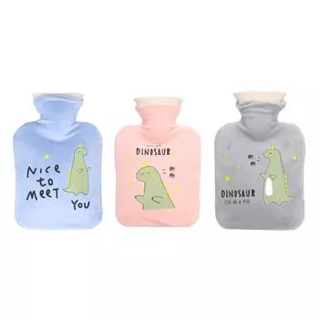 500 мл грелка с изображением динозавра, утолщенная, герметичная, теплая, водонепроницаемая грелка для лечения Pink