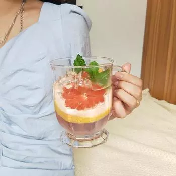 500 мл Ins Korea Прозрачная стеклянная кружка с ручкой Большая емкость для питья стакан для сока молока чая барные пивные бокалы посуда для напитков 501-600ml