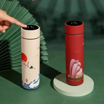 500 мл интеллектуальный дисплей температуры, изолированный стакан из нержавеющей стали 304, термостойкая изолированная колба для занятий спортом на открытом воздухе 5