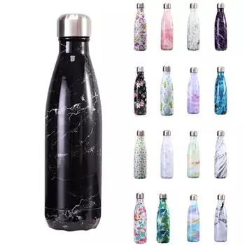 500 мл из нержавеющей стали с небольшим горлышком и изоляцией, портативная бутылка для воды для занятий спортом на открытом воздухе One Size