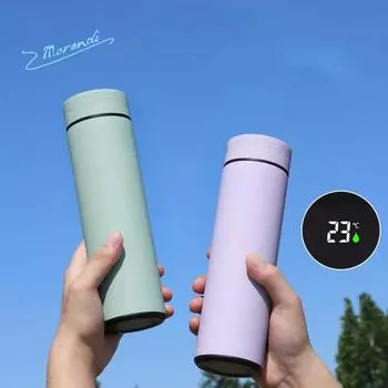 500 мл изоляционная чашка из нержавеющей стали 304, интеллектуальное измерение температуры, чашка для воды, светодиодный дисплей температуры 500ML зелёный