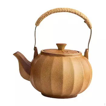 500 мл керамический чайник для заварки чая с тыквой и ручкой против ожогов, чайник для кипячения