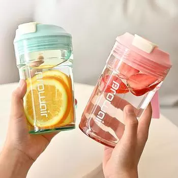 500 мл кофейная чашка из поликарбоната, восьмиугольная пластиковая чашка для воды с высокой эстетической ценностью, студенческая пара, портативная офисная подарочная чашка 0.5L чёрный