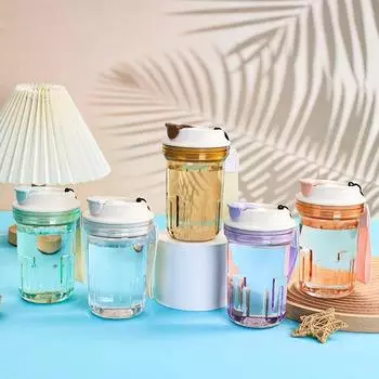 500 мл кофейная чашка, пластиковая мини-бутылка для воды, портативная автомобильная чашка для питья, прозрачная герметичная бутылка для напитков белый