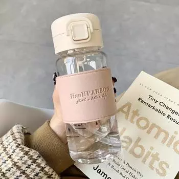 500 мл креативная бутылка для воды с трубочкой портативная симпатичная пластиковая бутылка для питья герметичная посуда для питья молока кофе чая 500ml