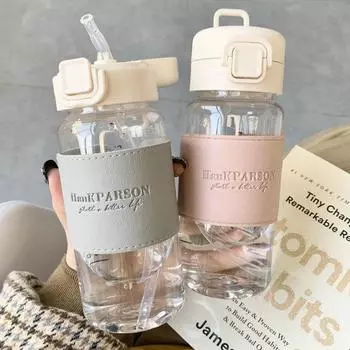 500 мл креативная бутылка для воды с трубочкой портативная пластиковая всплывающая крышка стакан для воды для школьников герметичная симпатичная бутылка для питья 500ml зелёный