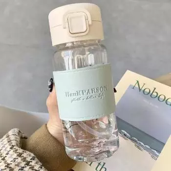 500 мл креативная бутылка для воды с трубочкой, герметичные пластиковые бутылки для питья для детей, чашки для молока, кофе, чая, сока, бутылка для воды в подарок 500ml зелёный