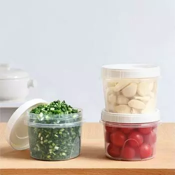500 мл Круглая коробка для хранения свежих продуктов с крышками Контейнеры для хранения продуктов Банка для хранения зерна Фрукты белый