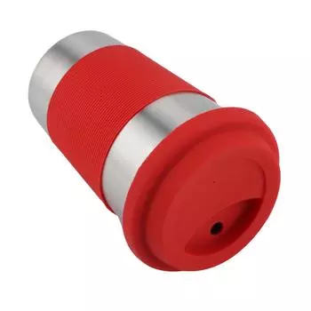 500 мл кружка из нержавеющей стали для питья с силиконовым покрытием и крышкой, термоизоляционная бутылка для воды (красный) красный