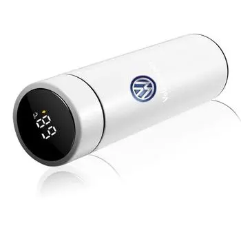 500 мл Кружка из нержавеющей стали с эмблемой автомобиля, Интеллектуальная температурная кружка, Кофейная кружка для VW Polo Golf Jetta Beetle CC Tiguan Touran Passat MK7 MK5 B5 B6