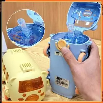 500 мл милая игрушечная машинка, чашка с соломинкой, бутылка для воды для дома и улицы, пластиковая кружка большой емкости для лета, посуда для напитков, плечевой ремень 500ML