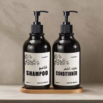 500 мл многоразовый дозатор для мыла, флакон для лосьона, многоразовый флакон с этикетками / держатель для шампуня/кондиционера/геля для душа Type 1