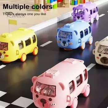 500 мл мультяшный автобус стакан для воды с трубочкой BPA без поильника герметичный уплотнитель легко чистящийся устойчивый к укусам силиконовый мундштук контейнер для питья для дома 500ML розовый