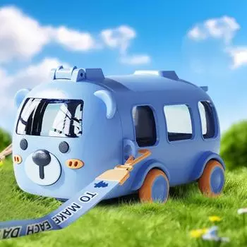 500 мл мультяшный автобус стакан для воды с трубочкой BPA без поильника герметичный уплотнитель легко чистить 500ML фиолетовый