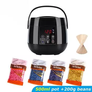 500 мл нагреватель воска с 200 г восковых зерен, набор для удаления волос, подогреватель парафина, плавящаяся депиляция, погружной горшок для депиляции, вощение