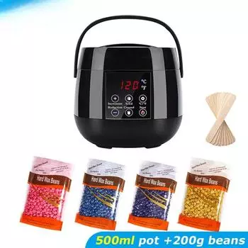 500 мл нагреватель воска с 200 г восковых зерен, набор для удаления волос, подогреватель парафина, плавящаяся депиляция, погружной горшок для депиляции, вощение