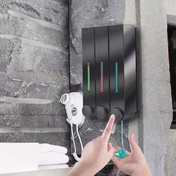 500 мл настенный дозатор мыла ручной дозатор геля для рук ручной дозатор мыла контейнеры для жидкости для гостиничных ванных принадлежностей чёрный