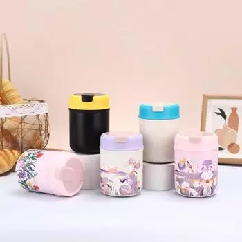 500 мл нержавеющая сталь вакуумная чашка для горячей еды детский герметичный изолированный пищевой контейнер со складной ложкой банка для ланча с широким горлом