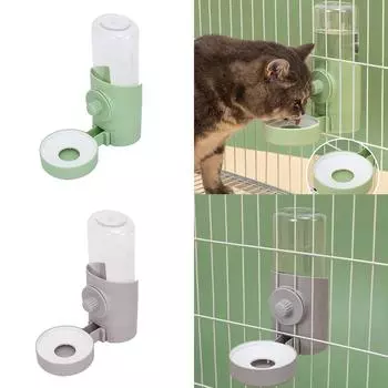 500 мл Пластиковый фонтанчик для питья воды для мелких домашних животных Бутылка-кормушка для кошек и собак Дозатор для домашних животных Кормушка для установки в клетку Бутылки зелёный