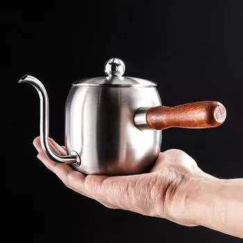 500 мл портативная кофеварка с гусиной шеей для кофе, кофеварка для кемпинга, на открытом воздухе, в помещении и дома серебряный