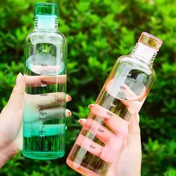 500 мл прозрачная цветная пластиковая бутылка для воды маркер креативная большая емкость герметичная молочная чашка питьевая посуда для детей школьный спортзал спорт 0.5L