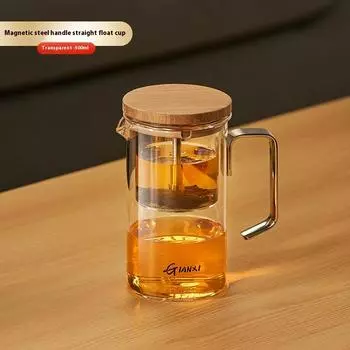 500 мл прозрачные стеклянные чашки для дома и кухни, посуда для питья, чайник для заваривания чая, ручка из нержавеющей стали, кофейная кружка, стеклянная посуда 500-750ml