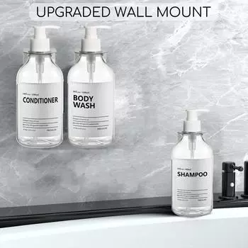 500 мл Прозрачный дозатор шампуня и кондиционера для настенного крепления бутылки мыла для душа с этикетками сменные дозаторы для геля для душа для ванной комнаты кухни type 5