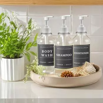 500 мл прозрачный флакон для лосьона многоразовый флакон с этикетками с настенными кронштейнами для флакона лосьона шампунь кондиционер Type 1