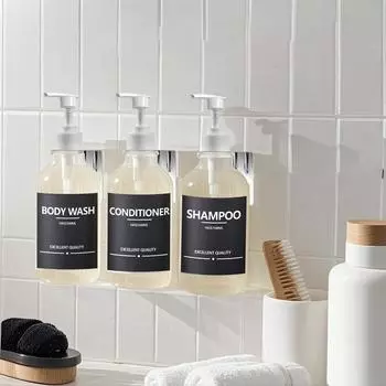 500 мл прозрачный шампунь кондиционер гель для душа дозатор бутылка настенный декор для ванной комнаты мыло бутылка с наклейкой Type 1