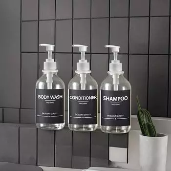 500 мл прозрачный шампунь кондиционер гель для душа дозатор бутылка настенный декор для ванной комнаты мыло бутылка с наклейкой Type 1