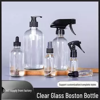 500 мл прозрачный стеклянный флакон-распылитель Boston для эфирных масел, косметики или дезинфицирующего средства для рук 15ml bakelite cap прозрачный