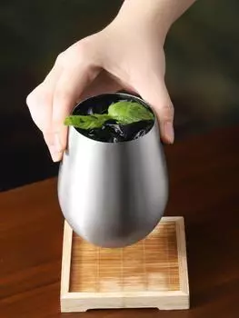 500 мл серебряные коктейльные бокалы из нержавеющей стали в форме яйца, ресторан, отель, металлическая посуда для напитков, защита от падения, кофейная, пивная кружка, дропшиппинг 1 Pcs Egg Glass