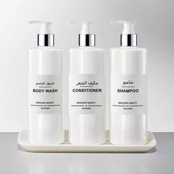 500 мл шампунь гель для душа кондиционер дозатор бутылка с этикеткой/лоток ванная комната многоразовый шампунь контейнер для мыла style 1