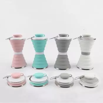 500 мл силиконовая чашка для бутылки с водой, складная герметичная портативная Спортивная дорожная бутылка для воды для путешествий на открытом воздухе, тренажерного зала, пешего туризма, многоразового использования