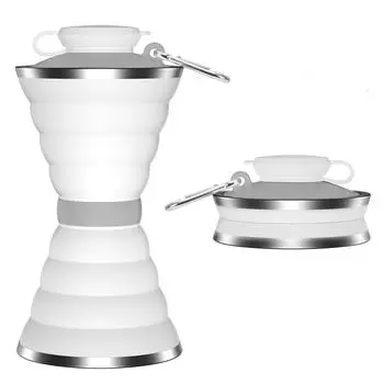 500 мл силиконовая чашка для бутылки с водой, складная герметичная портативная Спортивная дорожная бутылка для воды для путешествий на открытом воздухе, тренажерного зала, пешего туризма, многоразового использования серый