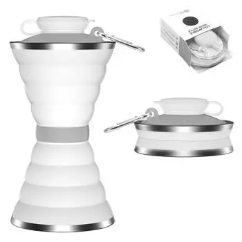 500 мл силиконовая чашка для бутылки с водой, складная герметичная портативная Спортивная дорожная бутылка для воды для путешествий на открытом воздухе, тренажерного зала, пешего туризма, многоразового использования 500ML чёрный