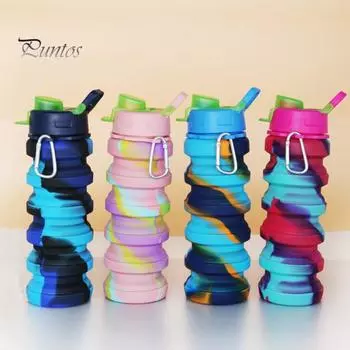 500 мл силиконовая складная бутылка для воды пищевой класс без BPA термостойкая герметичная складная бутылка для воды спортивная чашка 500ML