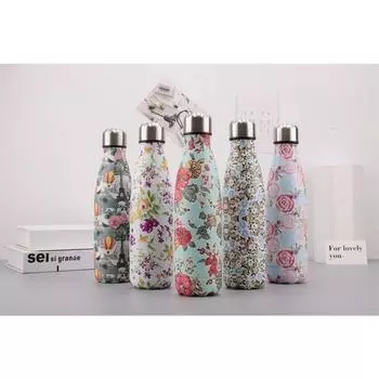 500 мл спортивная бутылка для воды, гальваническая чашка для кокса, нержавеющая сталь 304, вакуумная изоляция, предметы для напитков, посуда для напитков, индивидуальная посуда 500ml