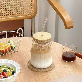 500 мл стеклянная кружка с крышкой и трубочкой прозрачная чашка для чая с пузырьками соковый стакан пивная банка молочные чашки для мокко кружка для завтрака посуда для напитков 500ml